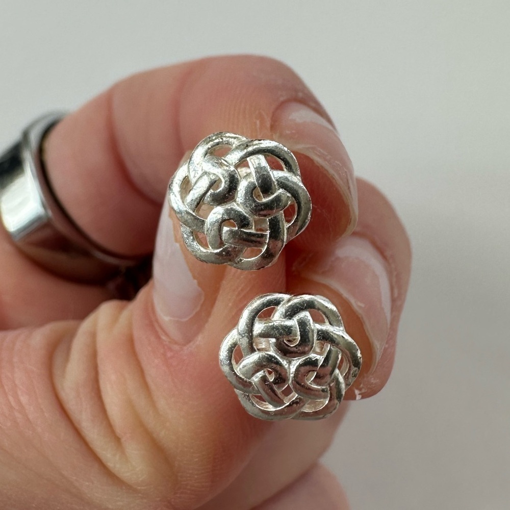 Silver Celtic Knot Stud Earrings
